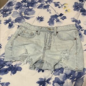 Old Navy Faded Blue Distressed Jean Shorts